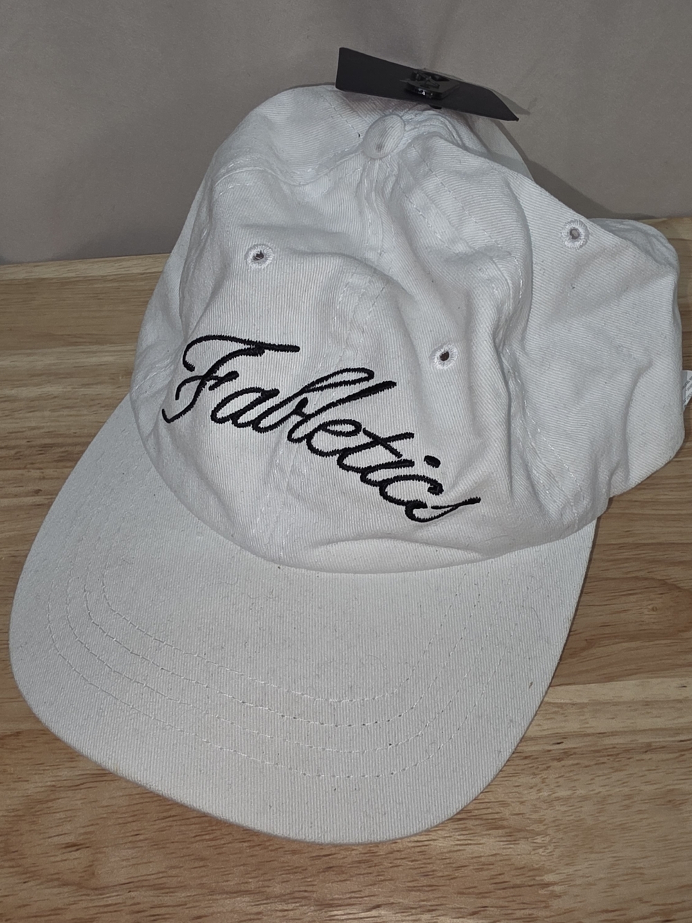Fabletics White Script Logo Baseball Cap Dad Hat Relaxed Fit